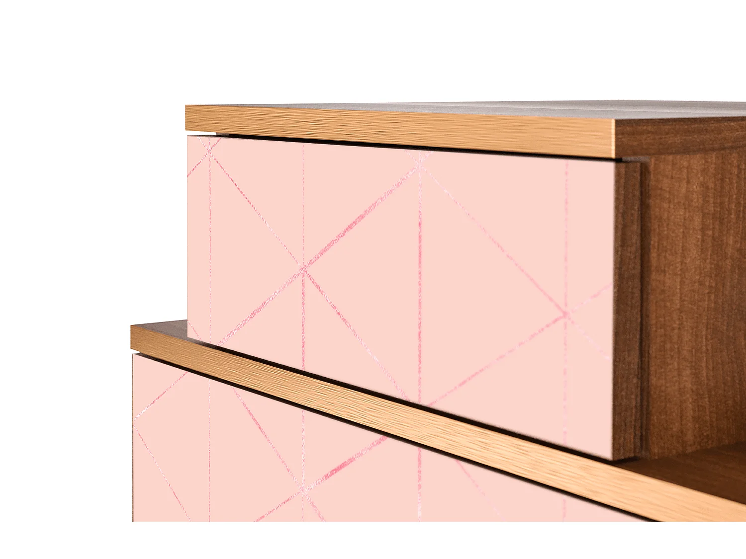 Stolik nocny - 58х58х41 cm - NS1 - Rose Quartz, Orzech