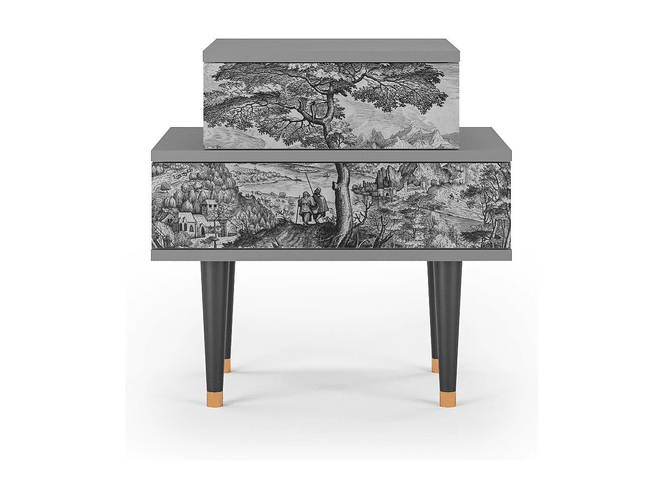 Table de nuit - 58х58х41 cm - NS1 - Milites Requiescentes, Gris