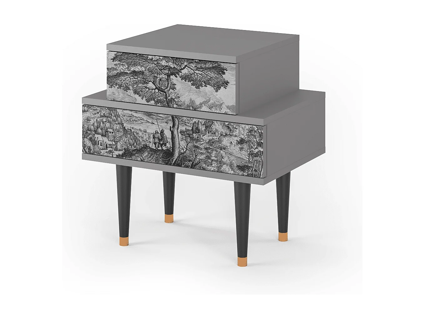 Table de nuit - 58х58х41 cm - NS1 - Milites Requiescentes, Gris