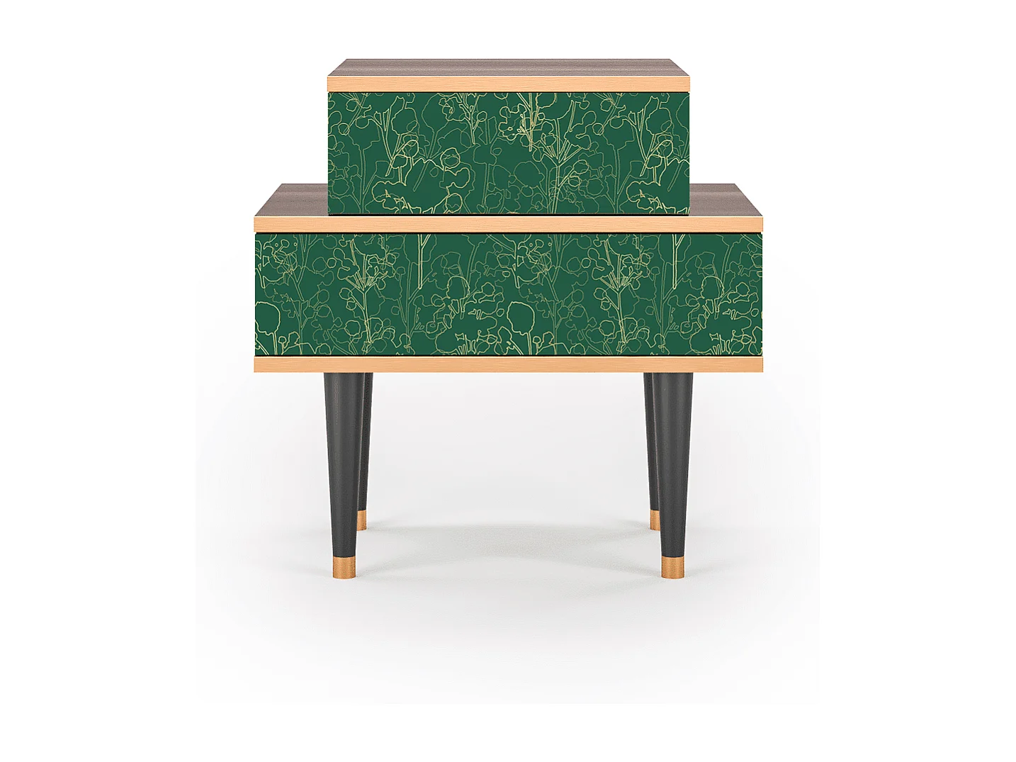 Comodino - 58х58х41 cm - NS1 - Emerald Forest, Noce