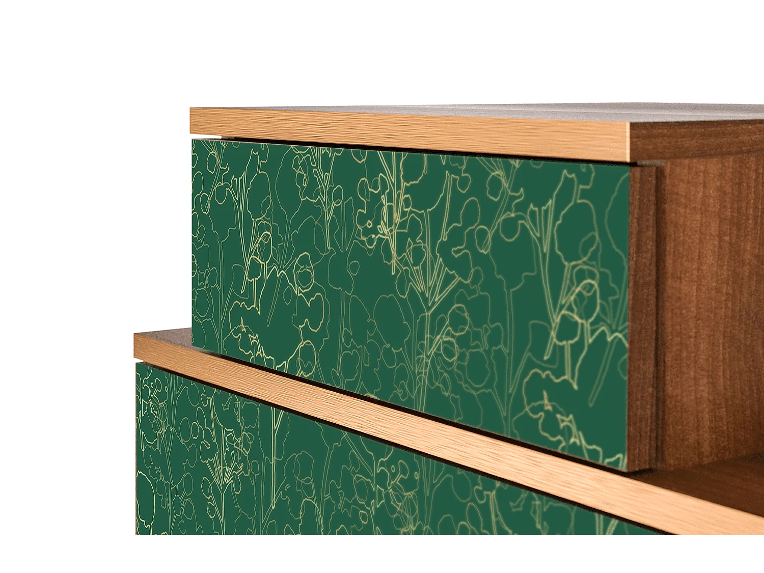 Comodino - 58х58х41 cm - NS1 - Emerald Forest, Noce