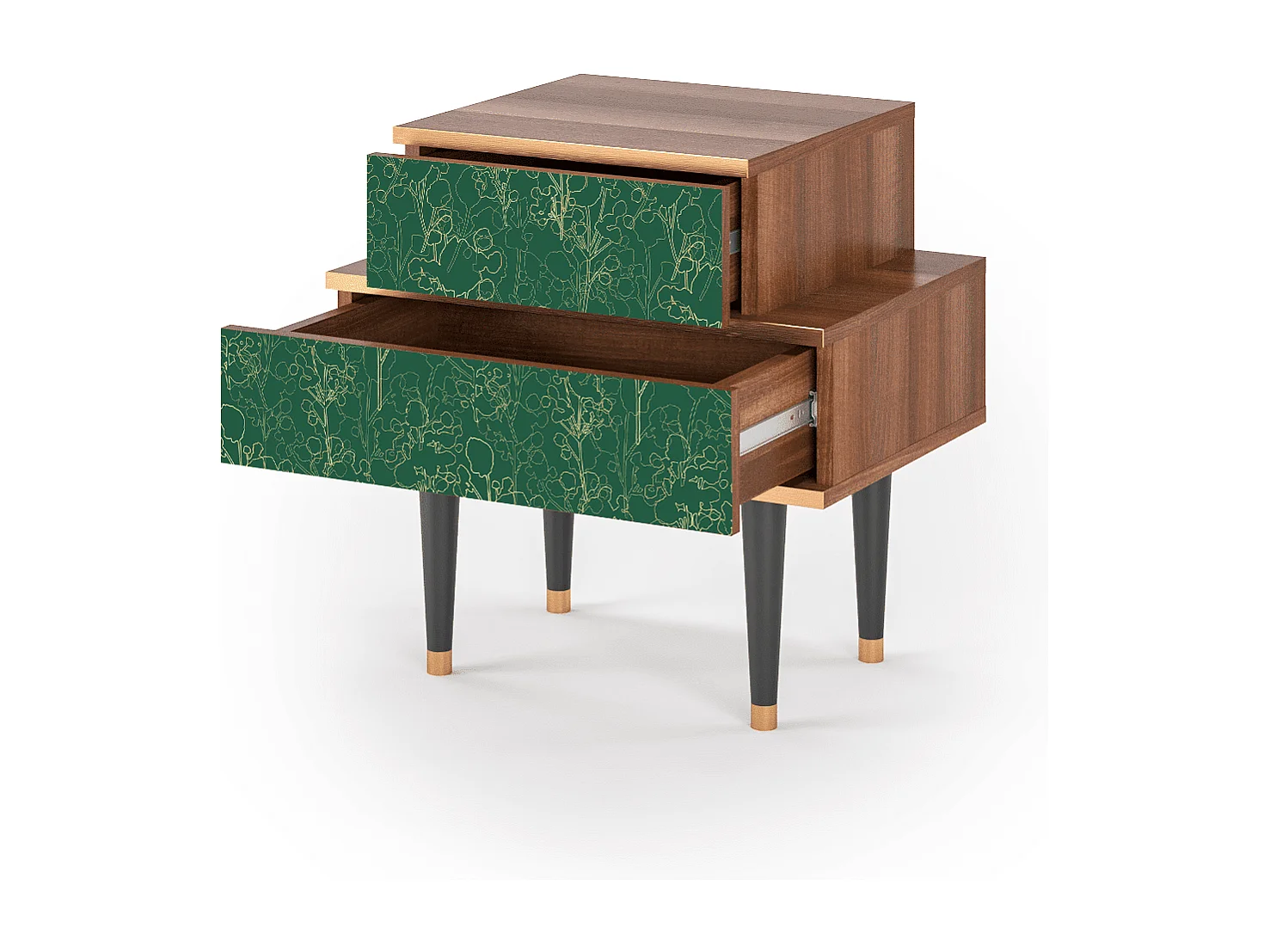 Comodino - 58х58х41 cm - NS1 - Emerald Forest, Noce