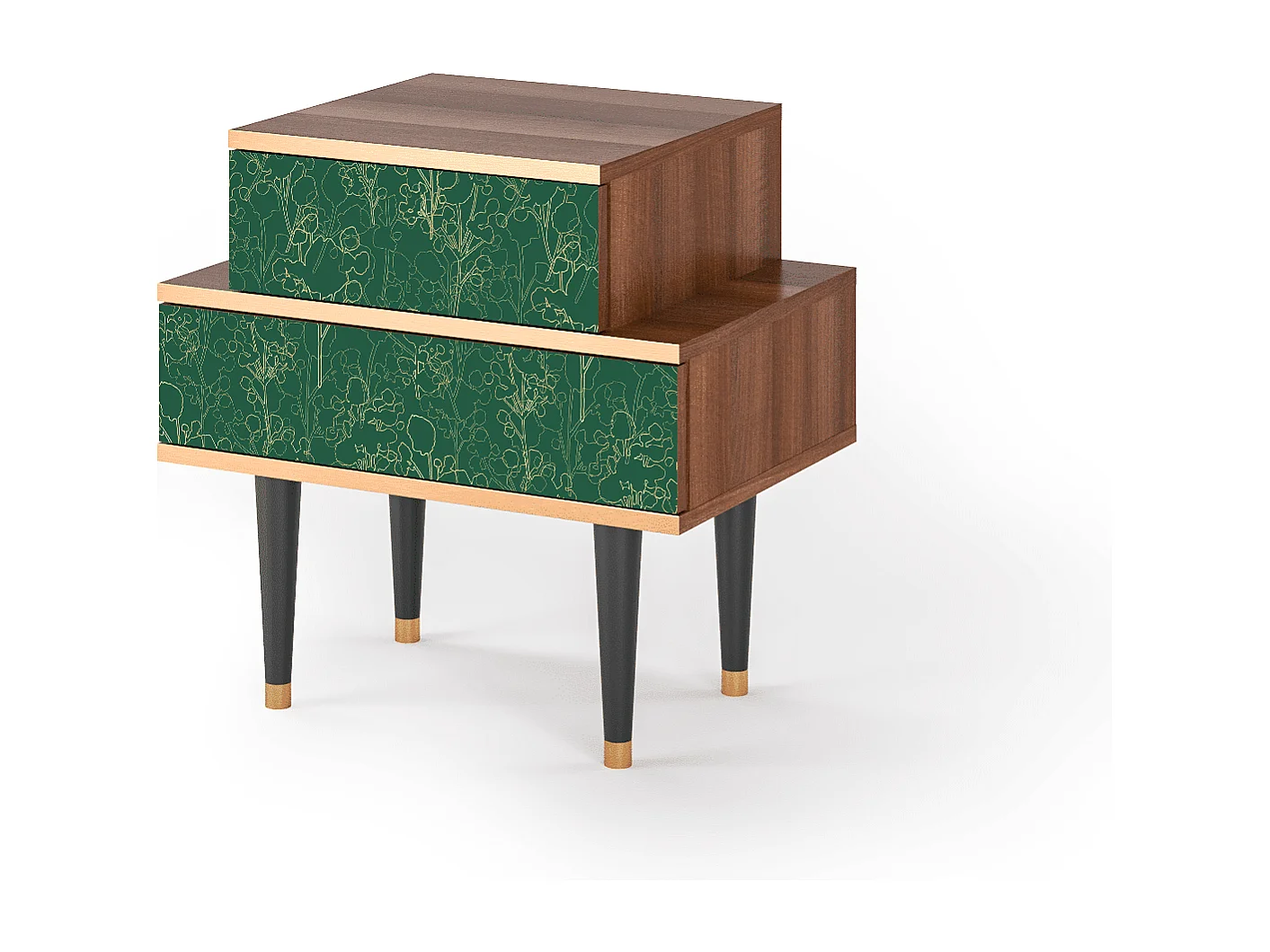 Stolik nocny - 58х58х41 cm - NS1 - Emerald Forest, Orzech