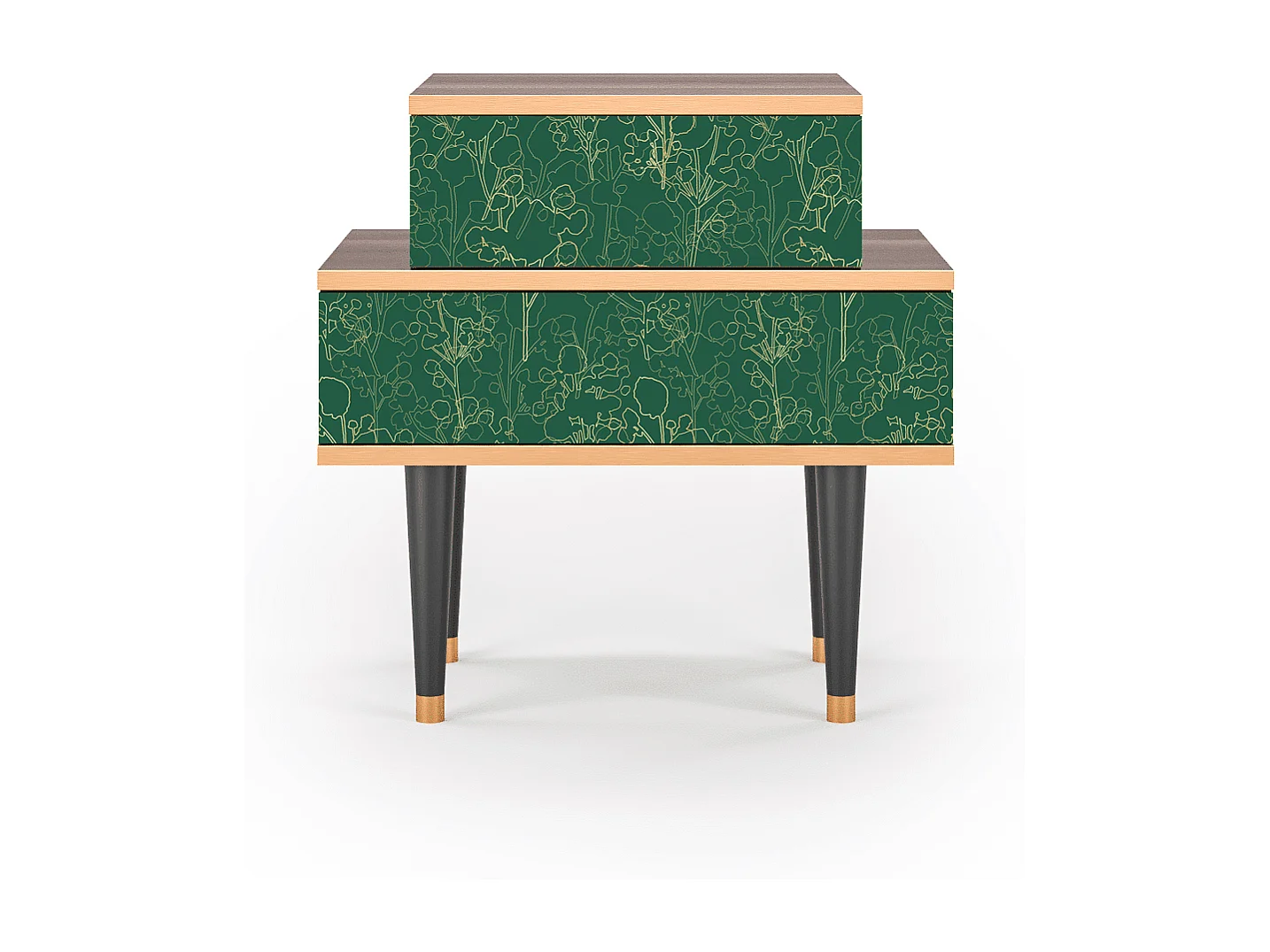 Comodino - 58х58х41 cm - NS1 - Emerald Forest, Noce