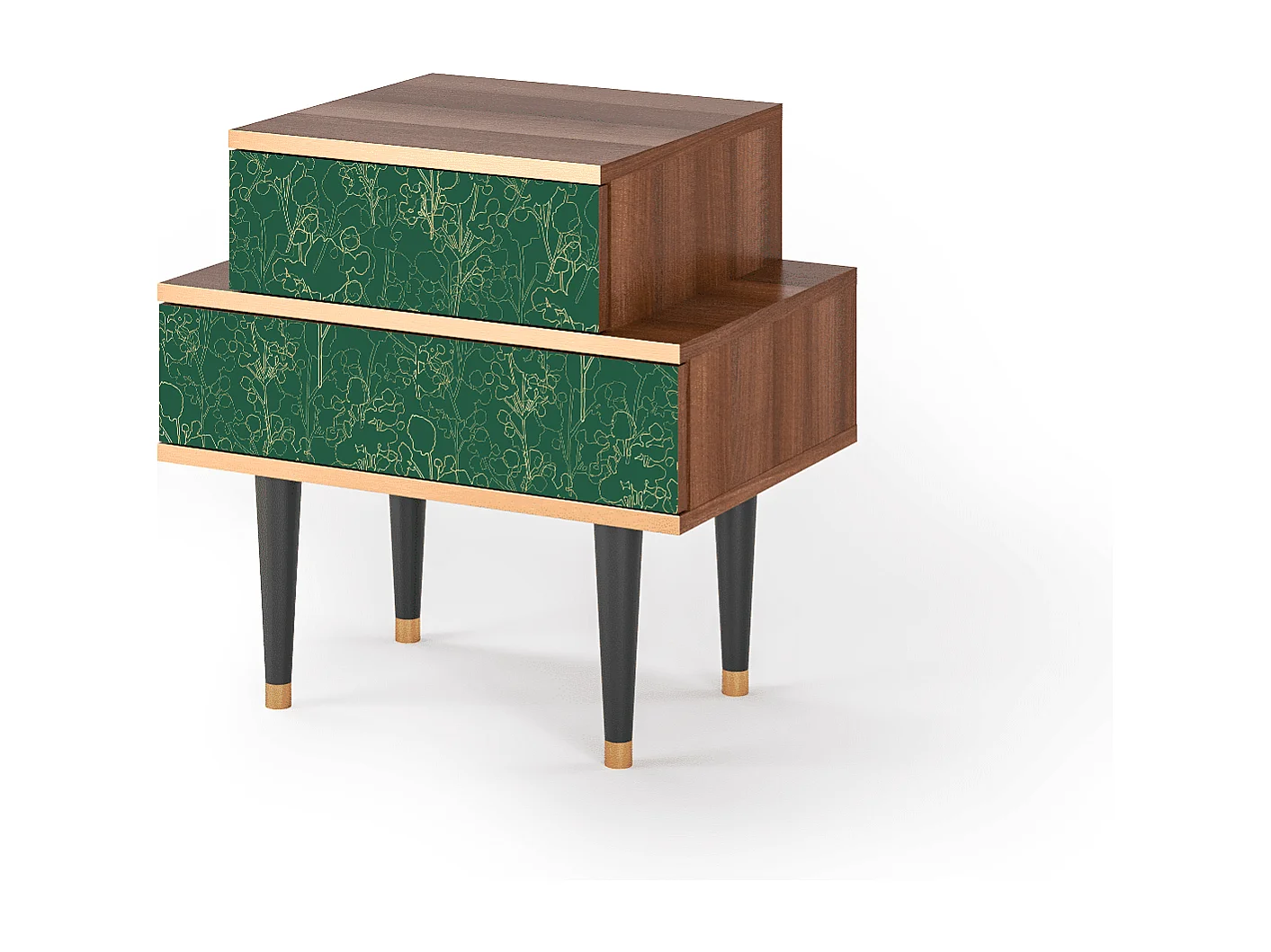 Comodino - 58х58х41 cm - NS1 - Emerald Forest, Noce