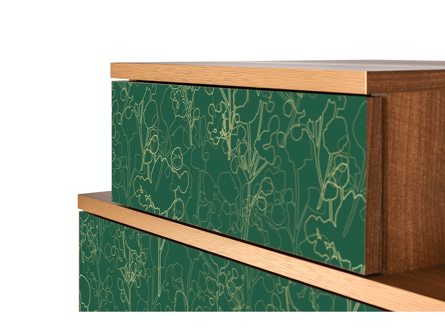 Comodino - 58х58х41 cm - NS1 - Emerald Forest, Noce