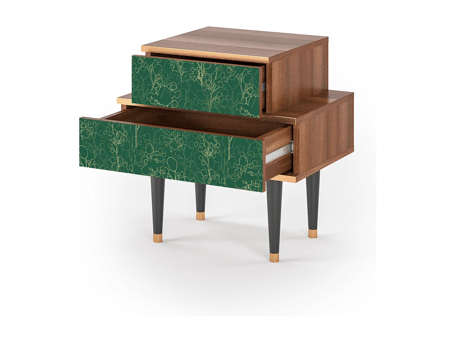 Comodino - 58х58х41 cm - NS1 - Emerald Forest, Noce
