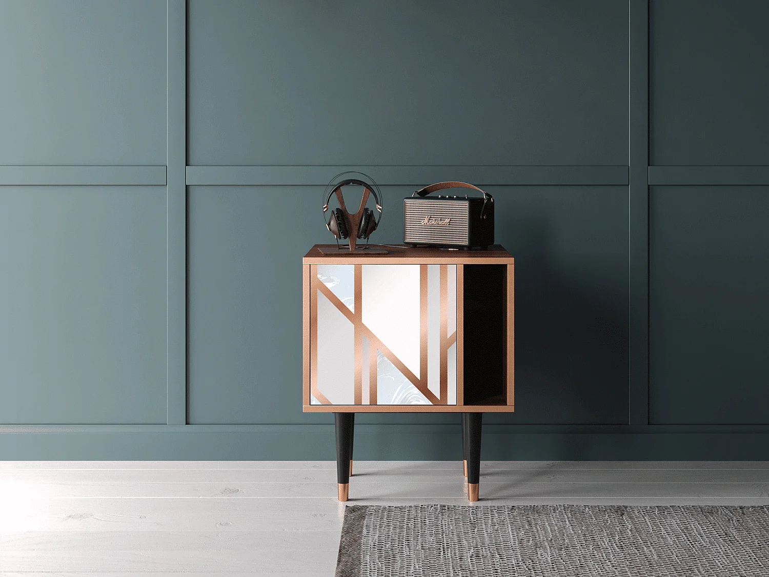 Table de nuit - 57х69х48 cm - S2 - Champagne Story, Noyer