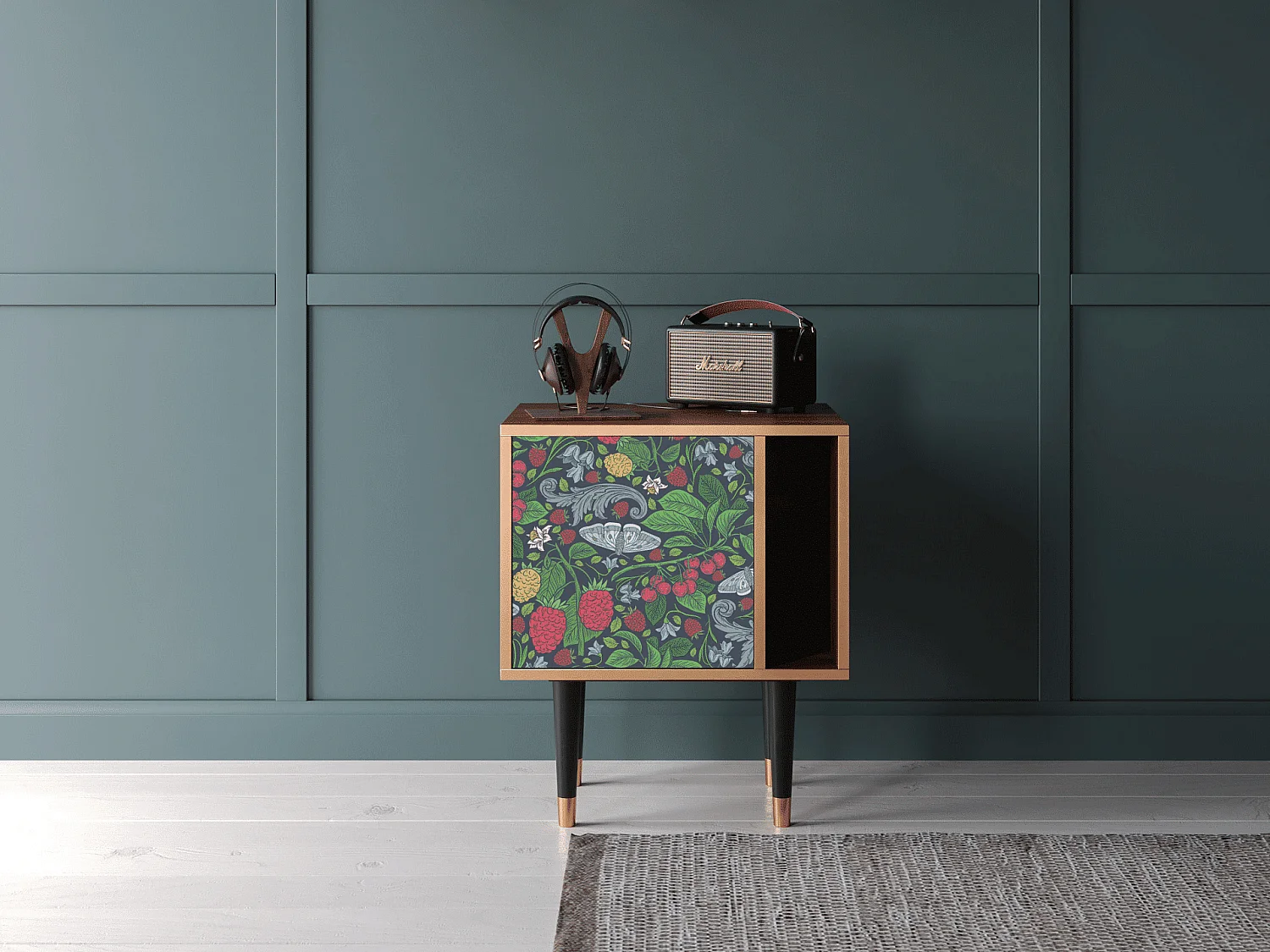 Nachtkastje - 57х69х48 cm - S2 - Alice in Wonderland, Walnoot