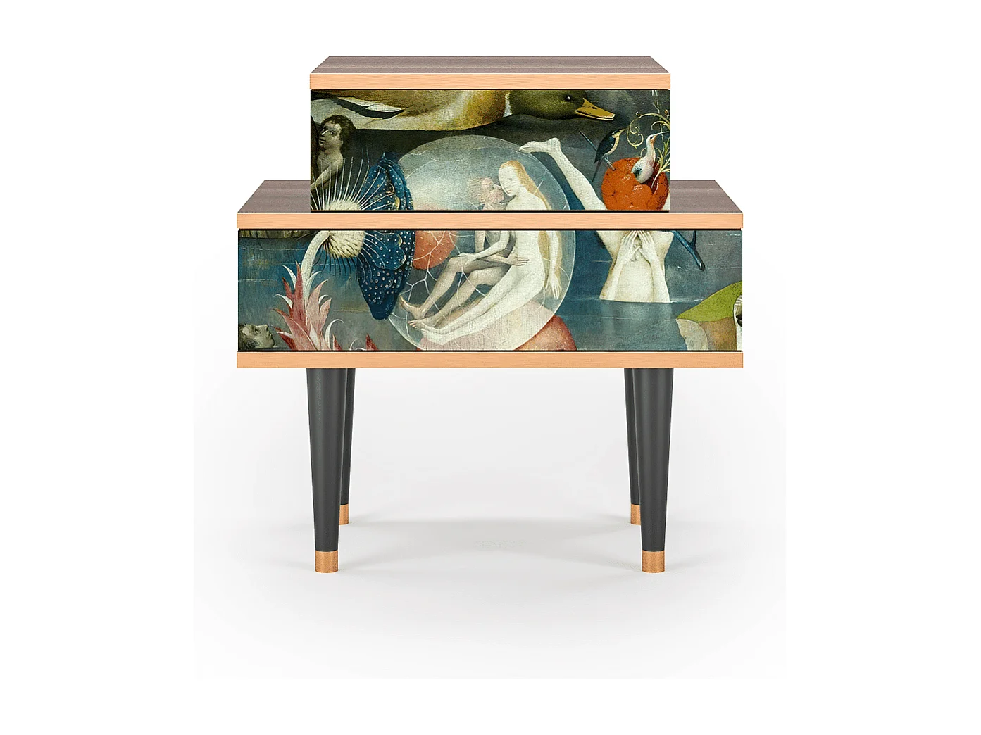 Stolik nocny - 58х58х41 cm - NS1 - The Garden Of by Bosch, Orzech