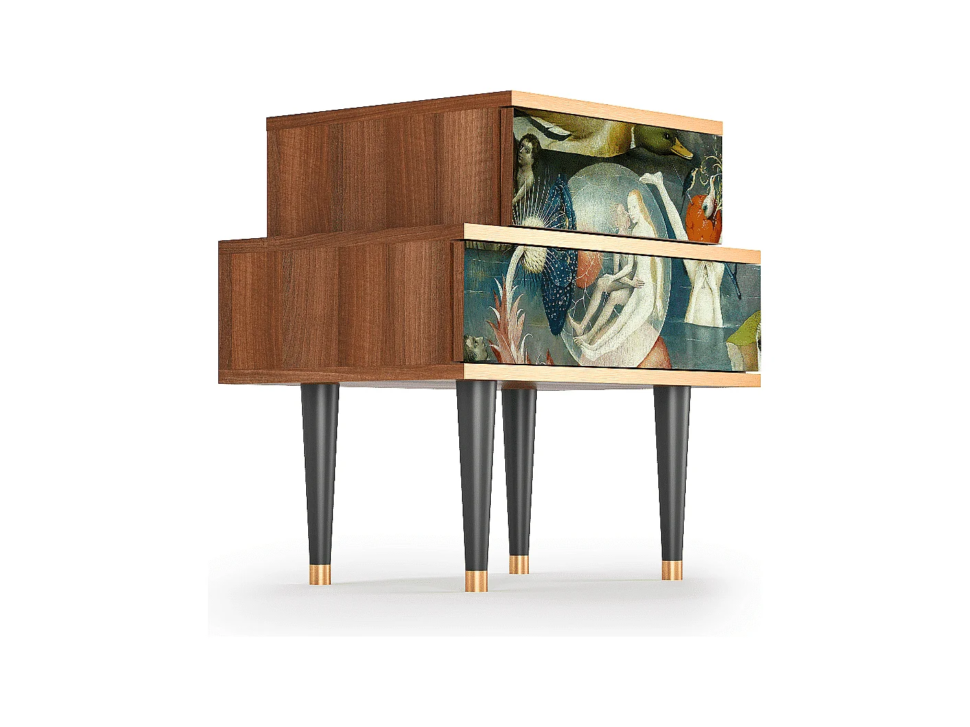 Stolik nocny - 58х58х41 cm - NS1 - The Garden Of by Bosch, Orzech