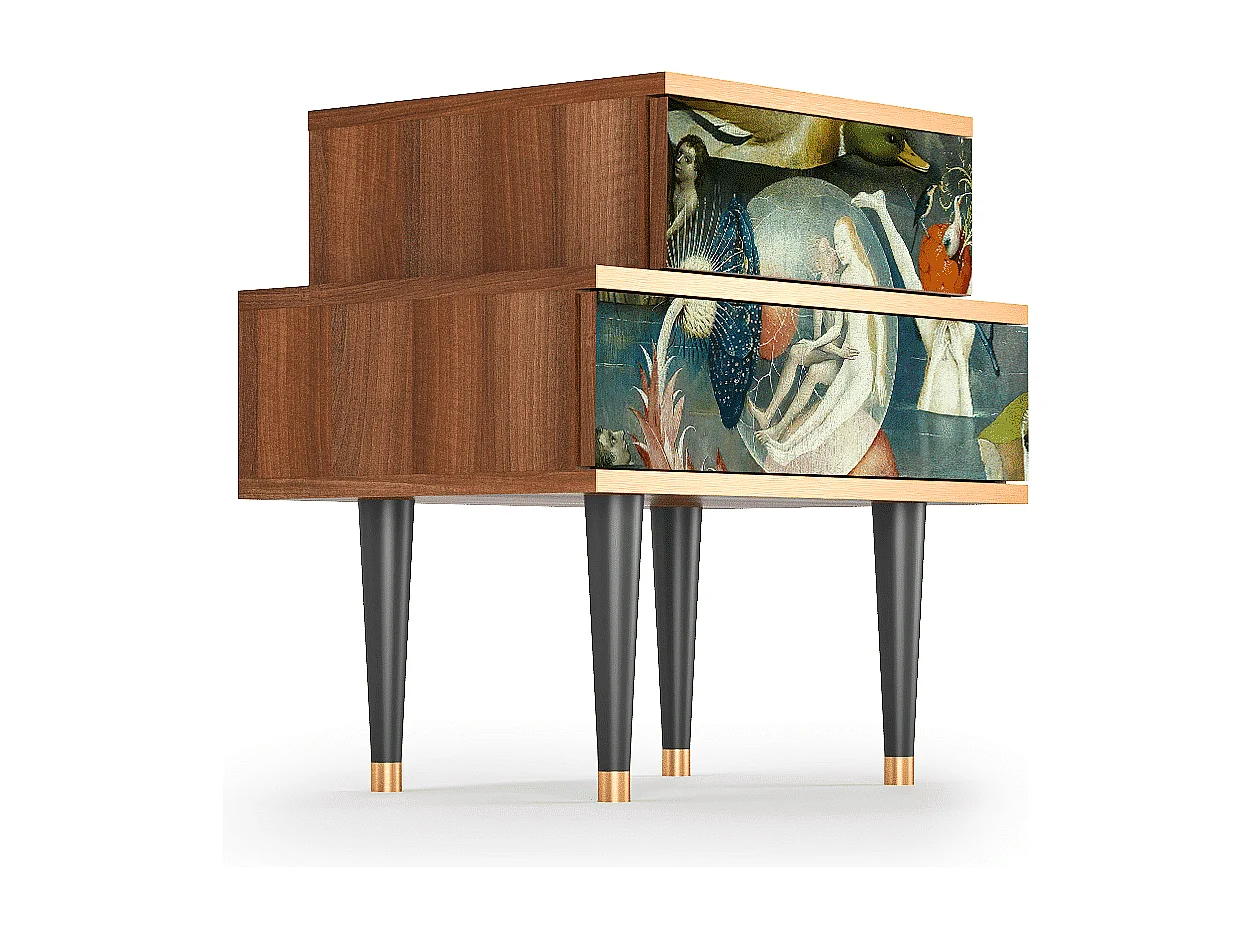 Stolik nocny - 58х58х41 cm - NS1 - The Garden Of by Bosch, Orzech