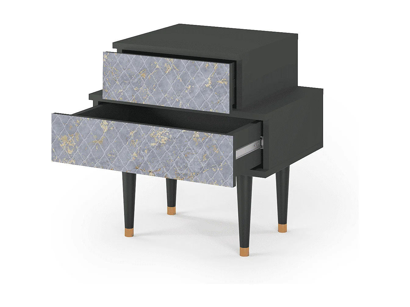 Nachtkastje - 58х58х41 cm - NS1 - Golden Smoke, Antraciet