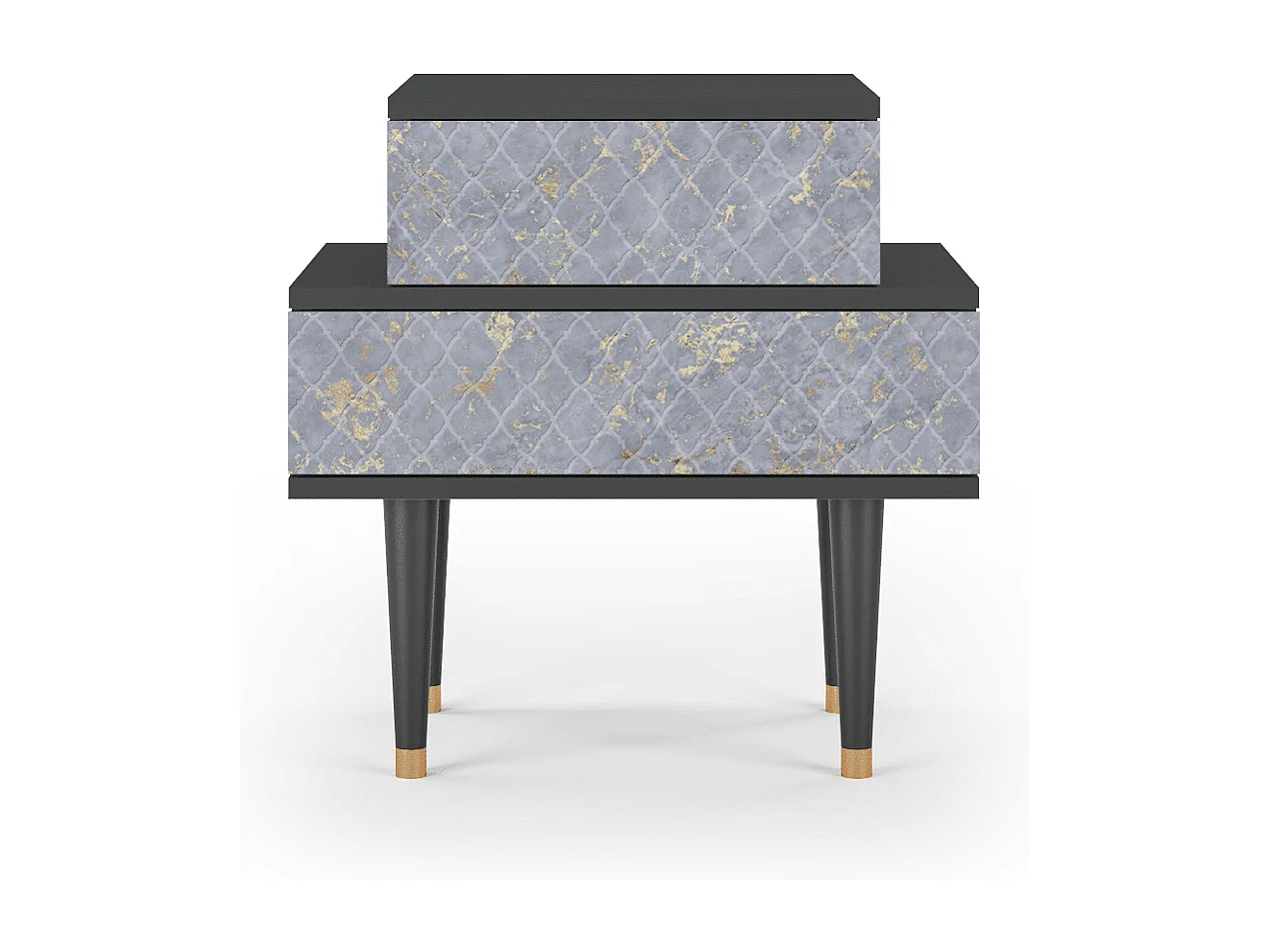 Table de nuit - 58х58х41 cm - NS1 - Golden Smoke, Anthracite