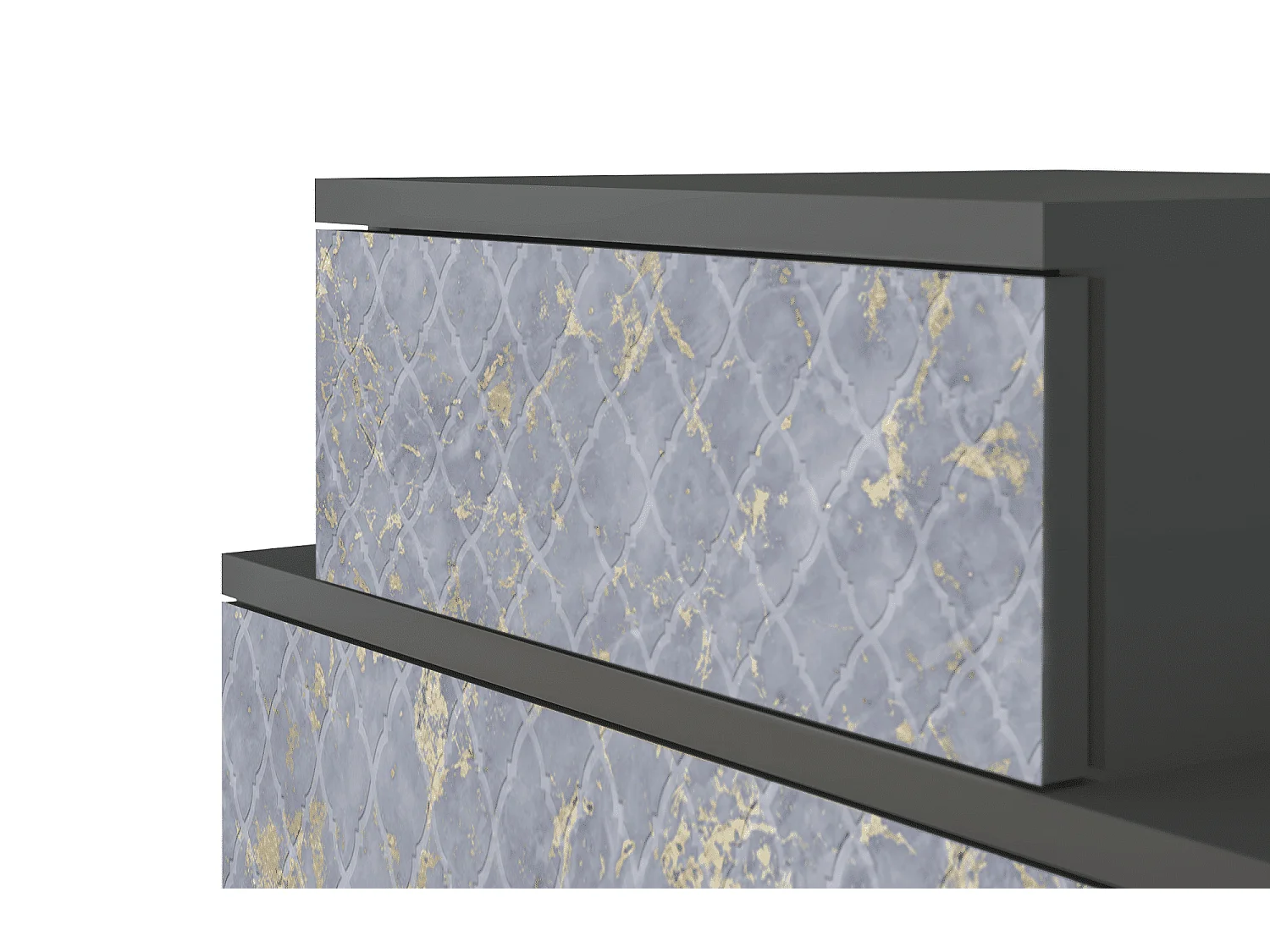 Table de nuit - 58х58х41 cm - NS1 - Golden Smoke, Anthracite