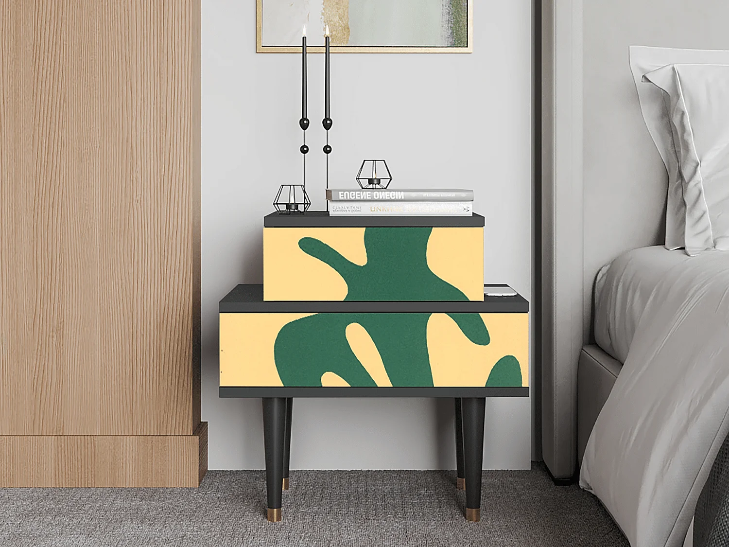 Stolik nocny - 58х58х41 cm - NS1 - Constellations by Arp, Antracyt