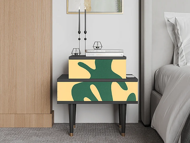 Stolik nocny - 58х58х41 cm - NS1 - Constellations by Arp, Antracyt