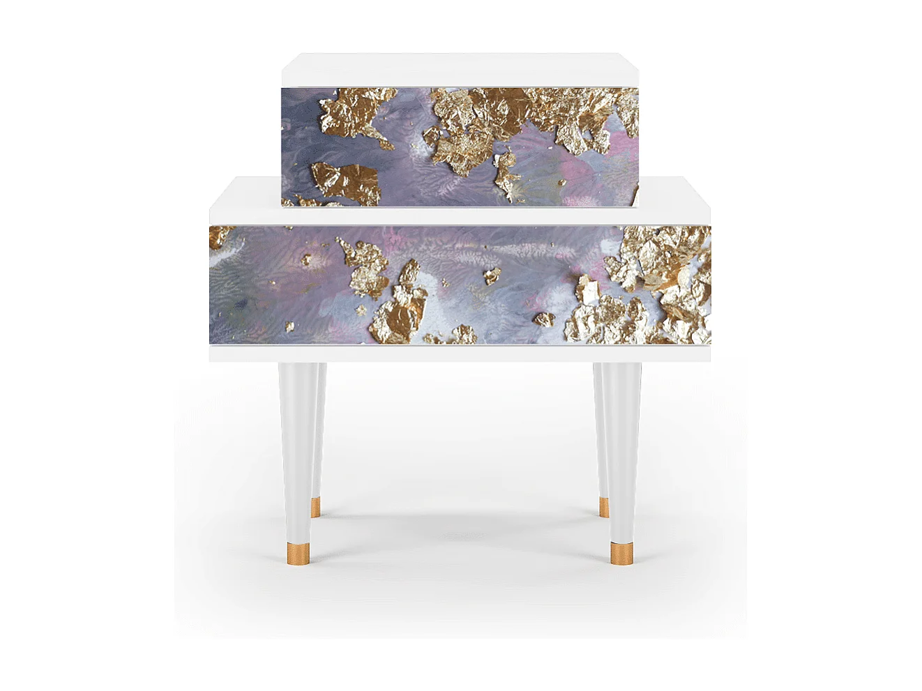 Comodino - 58х58х41 cm - NS1 - Planet Earth, Bianco