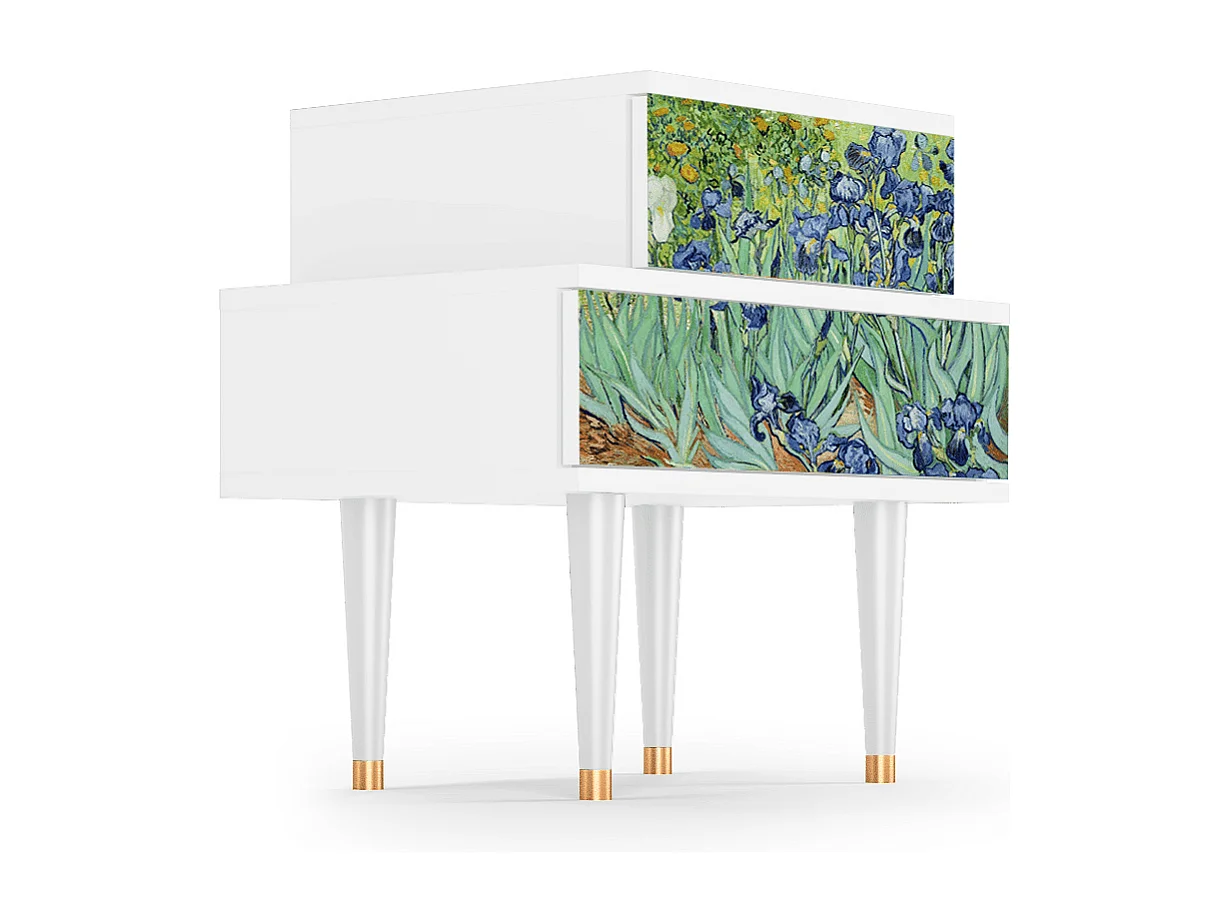 Comodino - 58х58х41 cm - NS1 - Planet Earth, Bianco