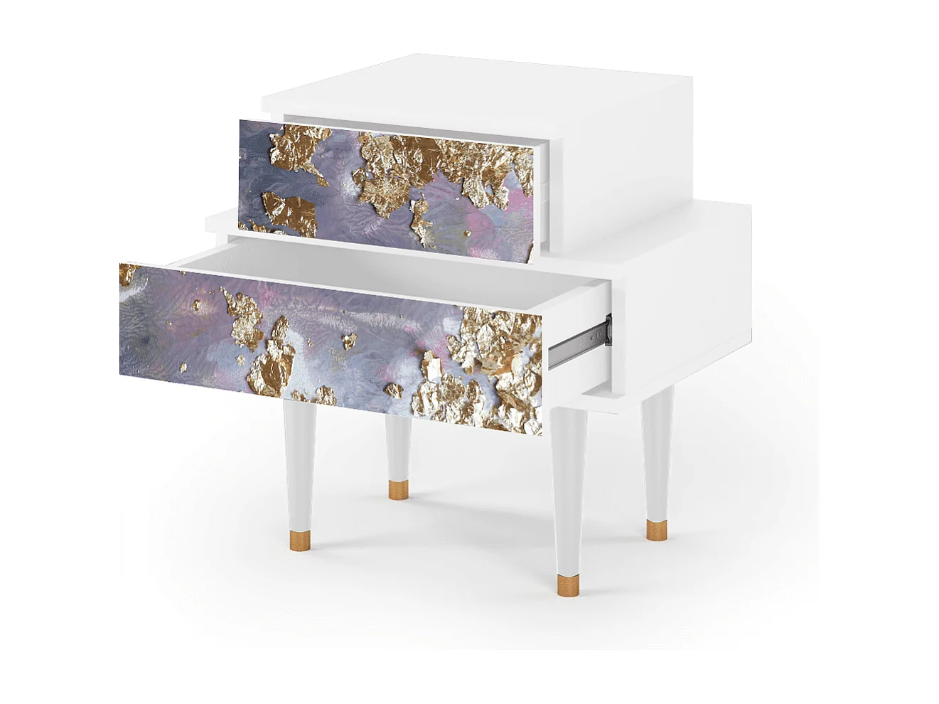 Comodino - 58х58х41 cm - NS1 - Planet Earth, Bianco