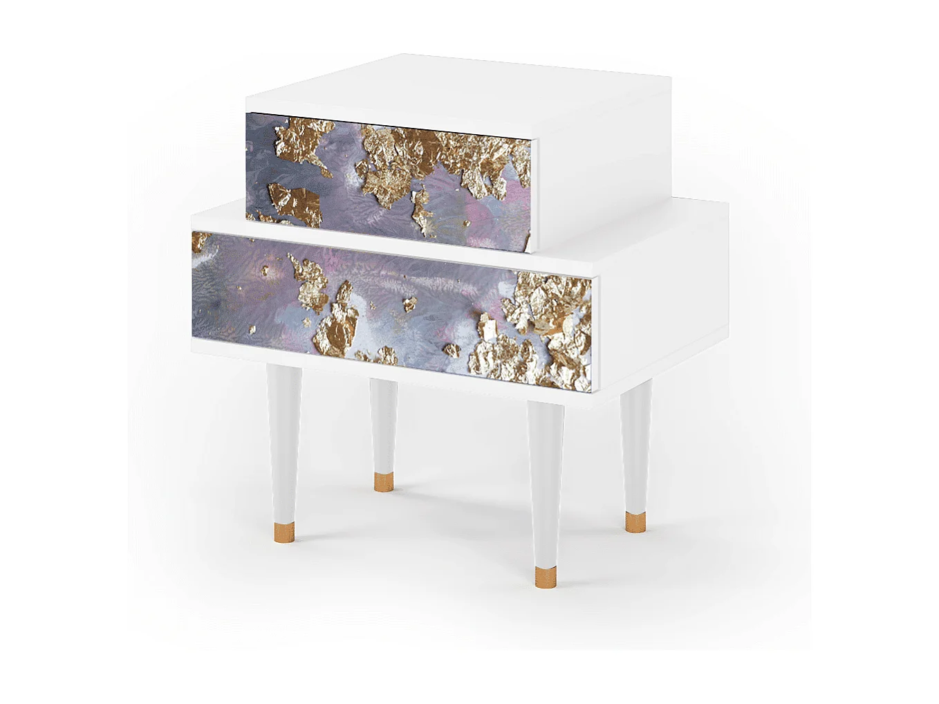 Stolik nocny - 58х58х41 cm - NS1 - Planet Earth, Biały