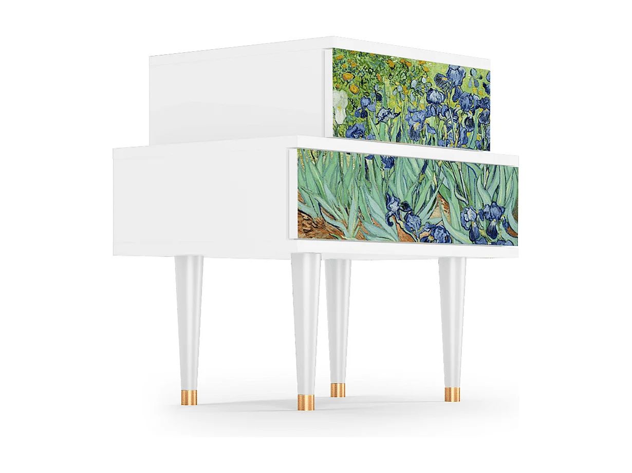 Stolik nocny - 58х58х41 cm - NS1 - Planet Earth, Biały