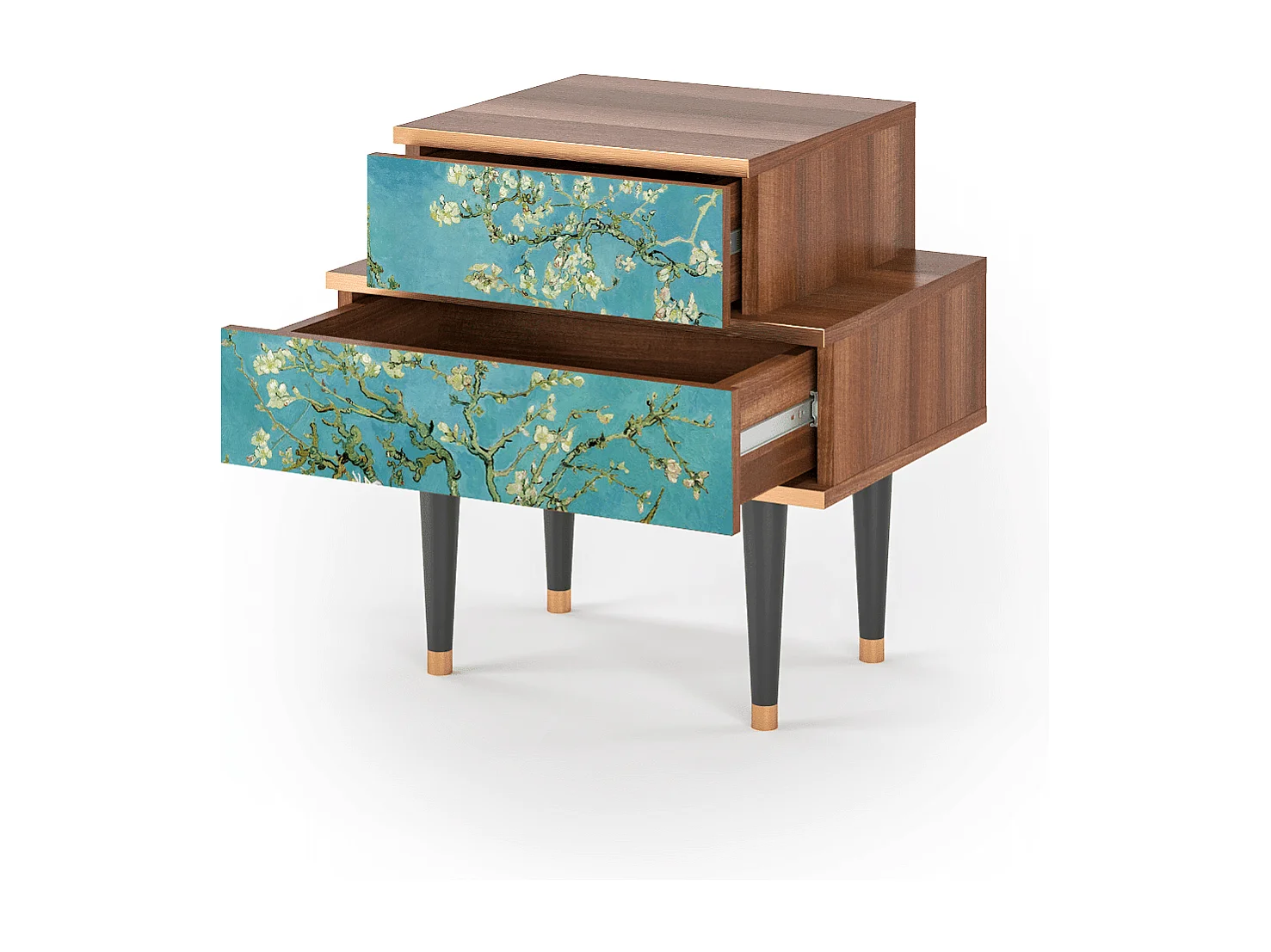 Nachtkastje - 58х58х41 cm - NS1 - Almond Blossom, Walnoot