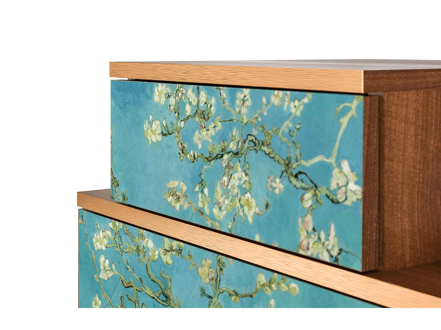 Table de nuit - 58х58х41 cm - NS1 - Almond Blossom, Noyer