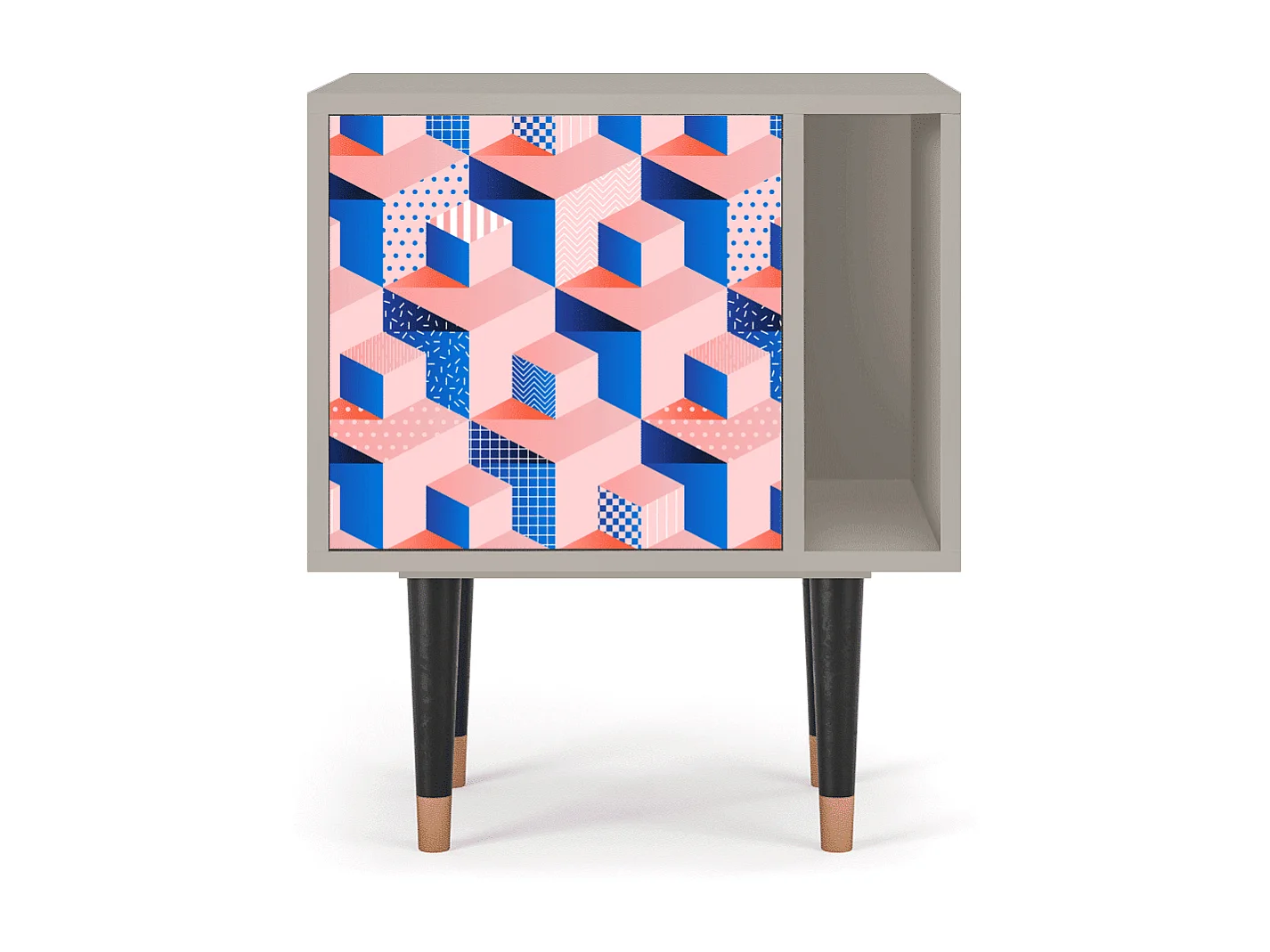 Mesita de noche - 57х69х48 cm - S2 - Pinky Squares, Arena