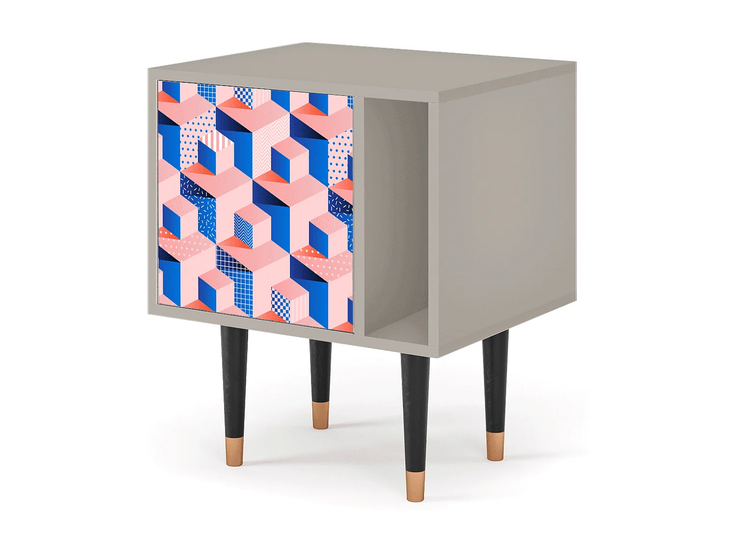 Mesita de noche - 57х69х48 cm - S2 - Pinky Squares, Arena