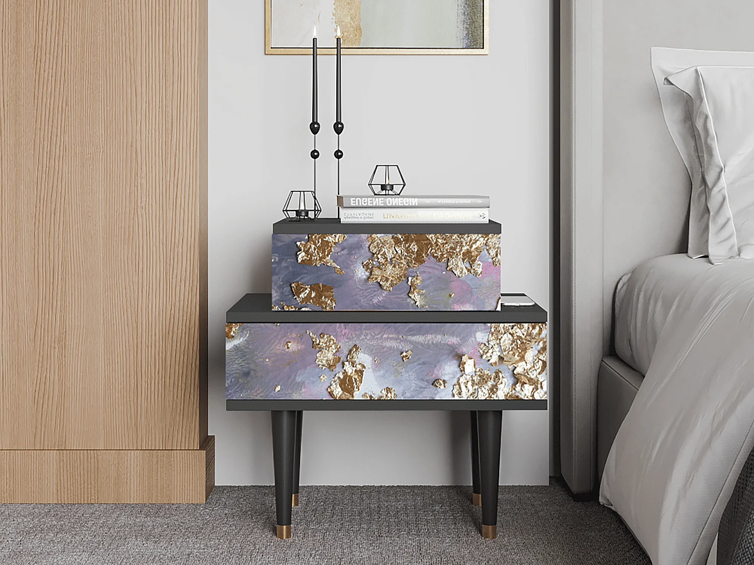 Comodino - 58х58х41 cm - NS1 - Planet Earth, Antracite