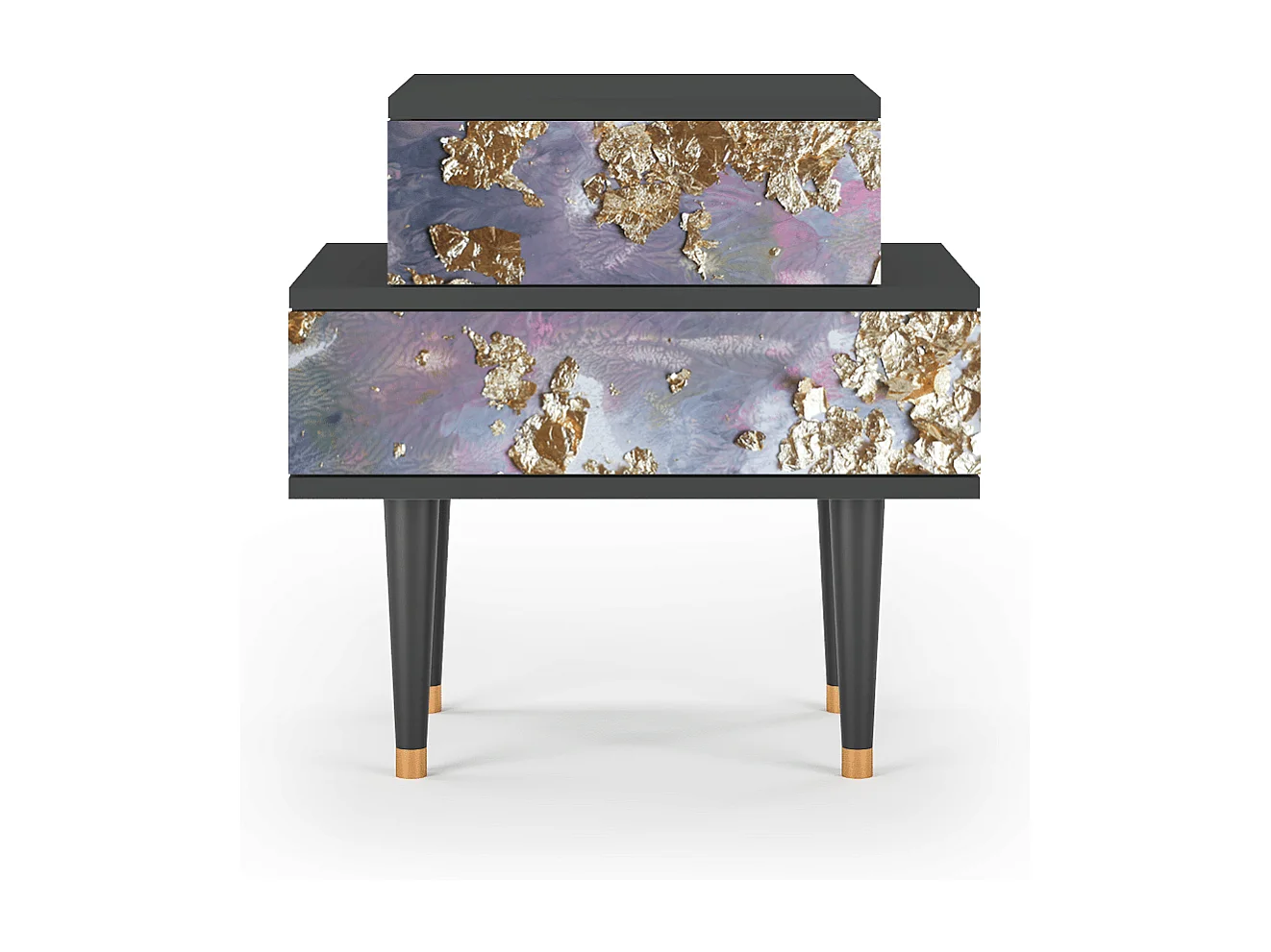 Stolik nocny - 58х58х41 cm - NS1 - Planet Earth, Antracyt