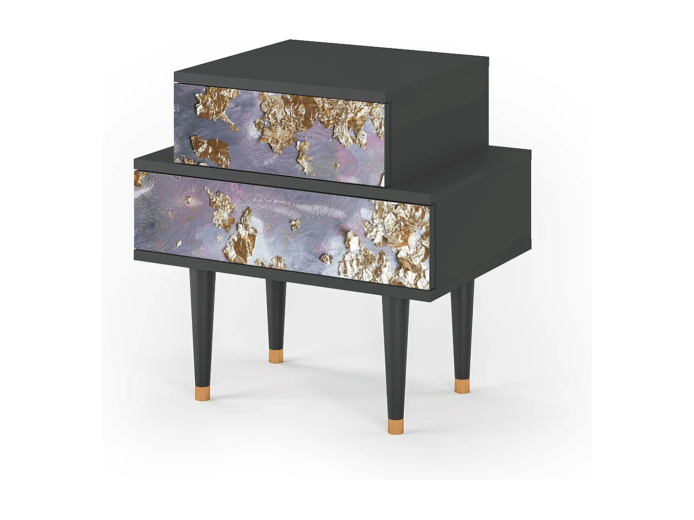 Stolik nocny - 58х58х41 cm - NS1 - Planet Earth, Antracyt