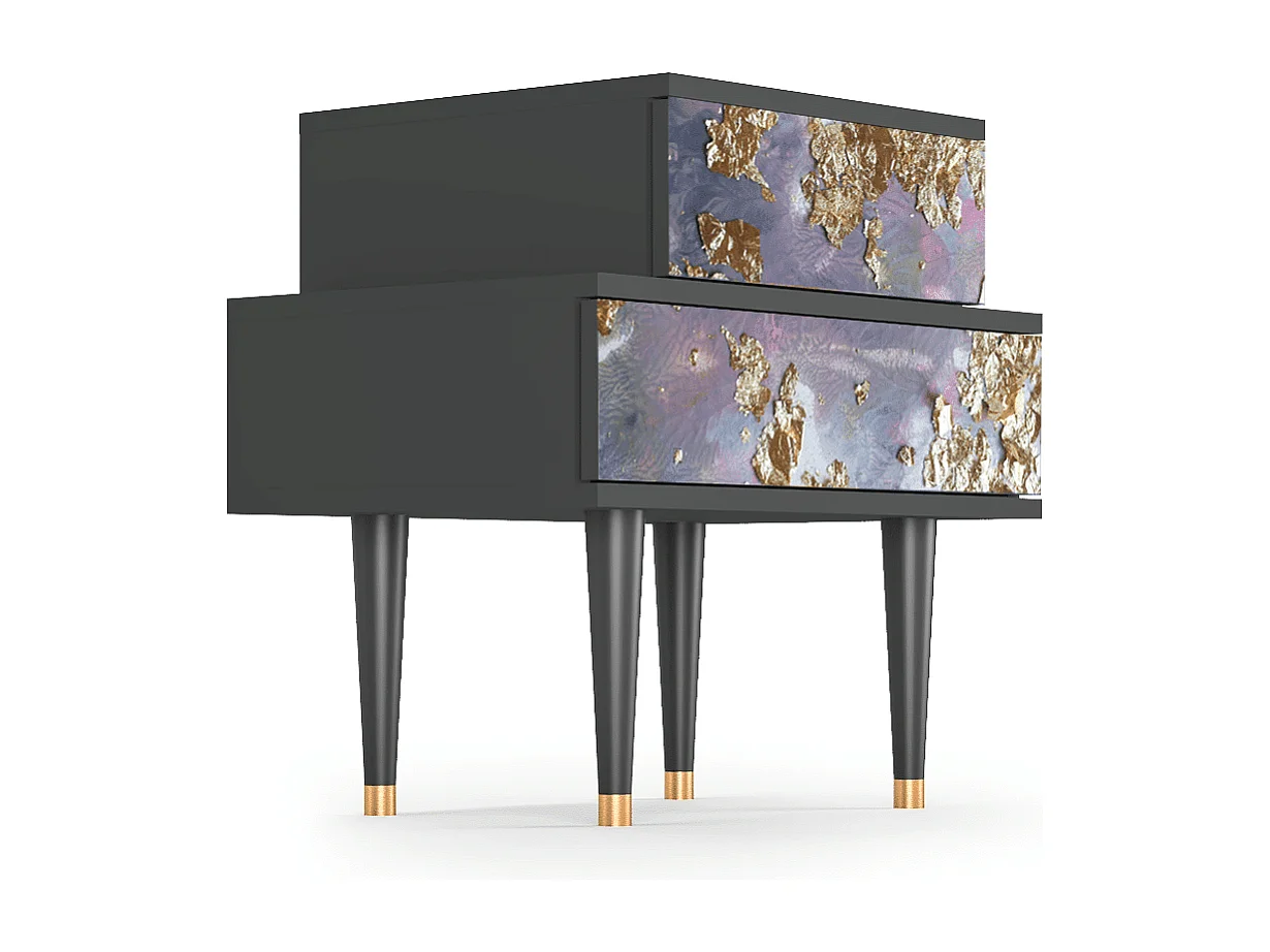 Stolik nocny - 58х58х41 cm - NS1 - Planet Earth, Antracyt