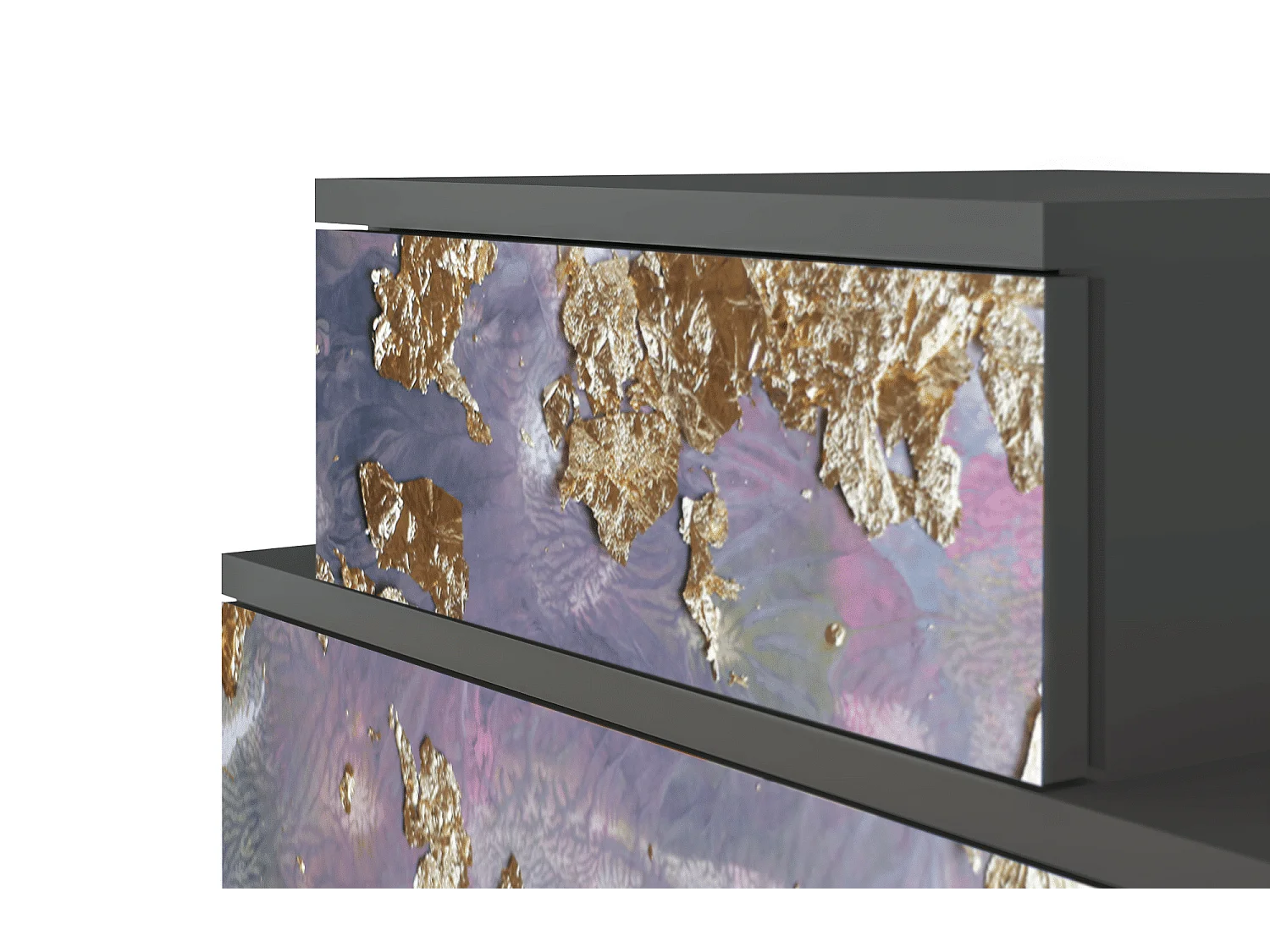 Stolik nocny - 58х58х41 cm - NS1 - Planet Earth, Antracyt