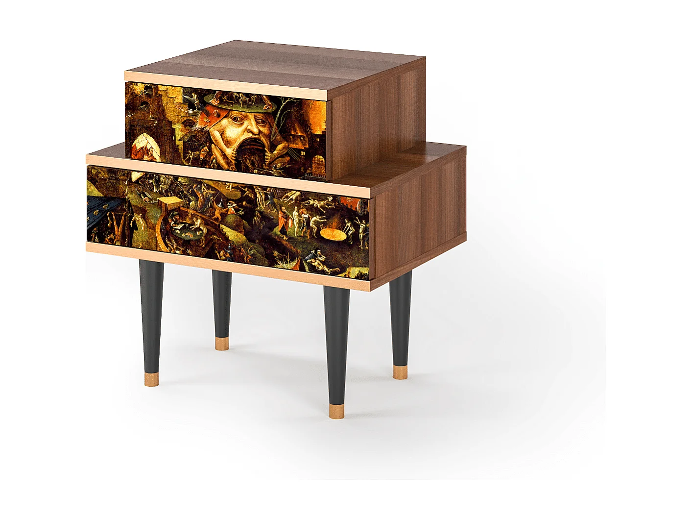 Table de nuit - 58х58х41 cm - NS1 - Garden of Delights , Noyer