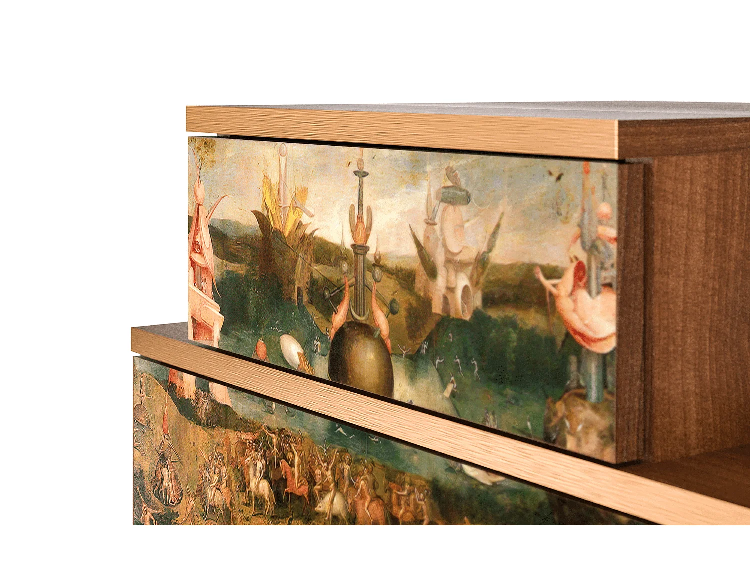 Table de nuit - 58х58х41 cm - NS1 - Garden of Delights , Noyer