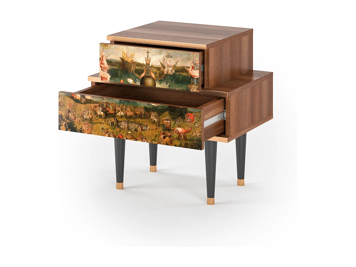 Table de nuit - 58х58х41 cm - NS1 - Garden of Delights , Noyer