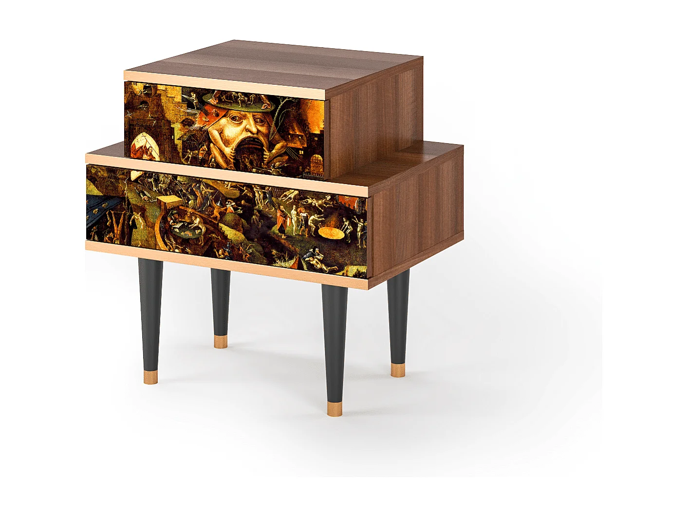 Stolik nocny - 58х58х41 cm - NS1 - Garden of Delights , Orzech