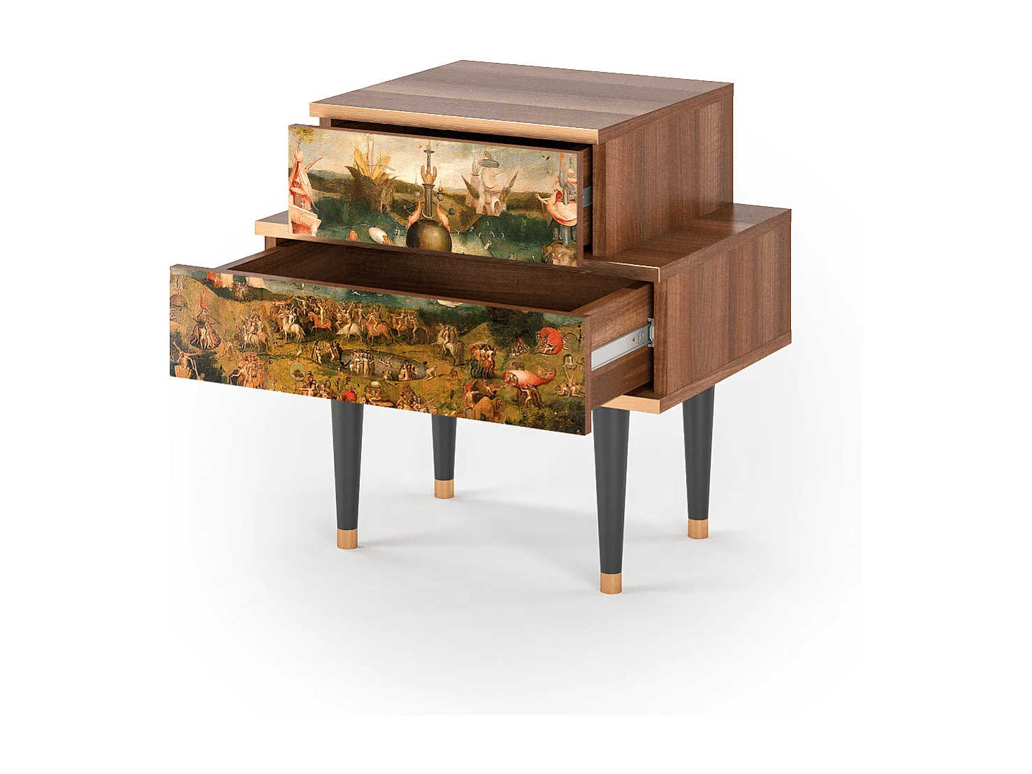 Stolik nocny - 58х58х41 cm - NS1 - Garden of Delights , Orzech