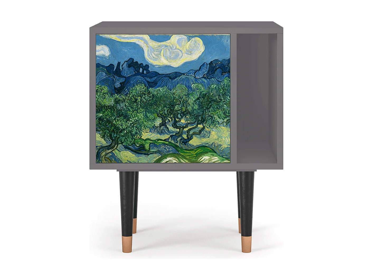 Mesita de noche - 57х69х48 cm - S2 - The Oil Trees, Gris