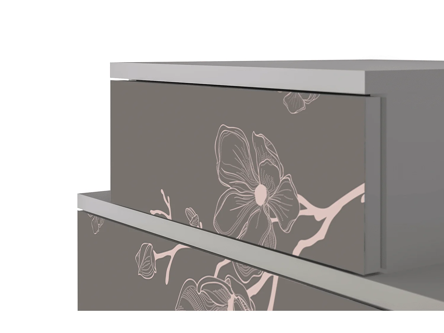 Stolik nocny - 58х58х41 cm - NS1 - Cherry Blossom, Szary