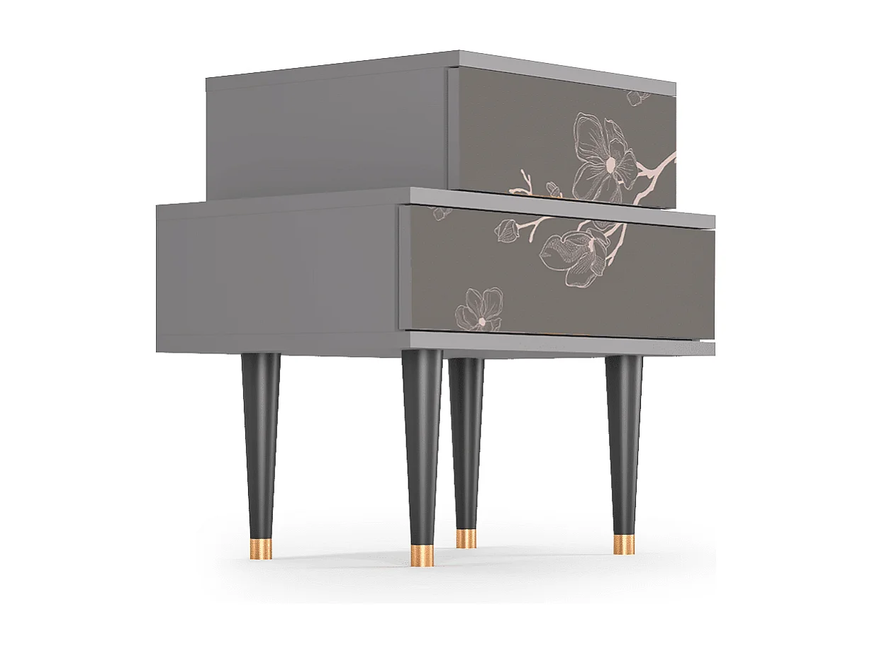Table de nuit - 58х58х41 cm - NS1 - Cherry Blossom, Gris