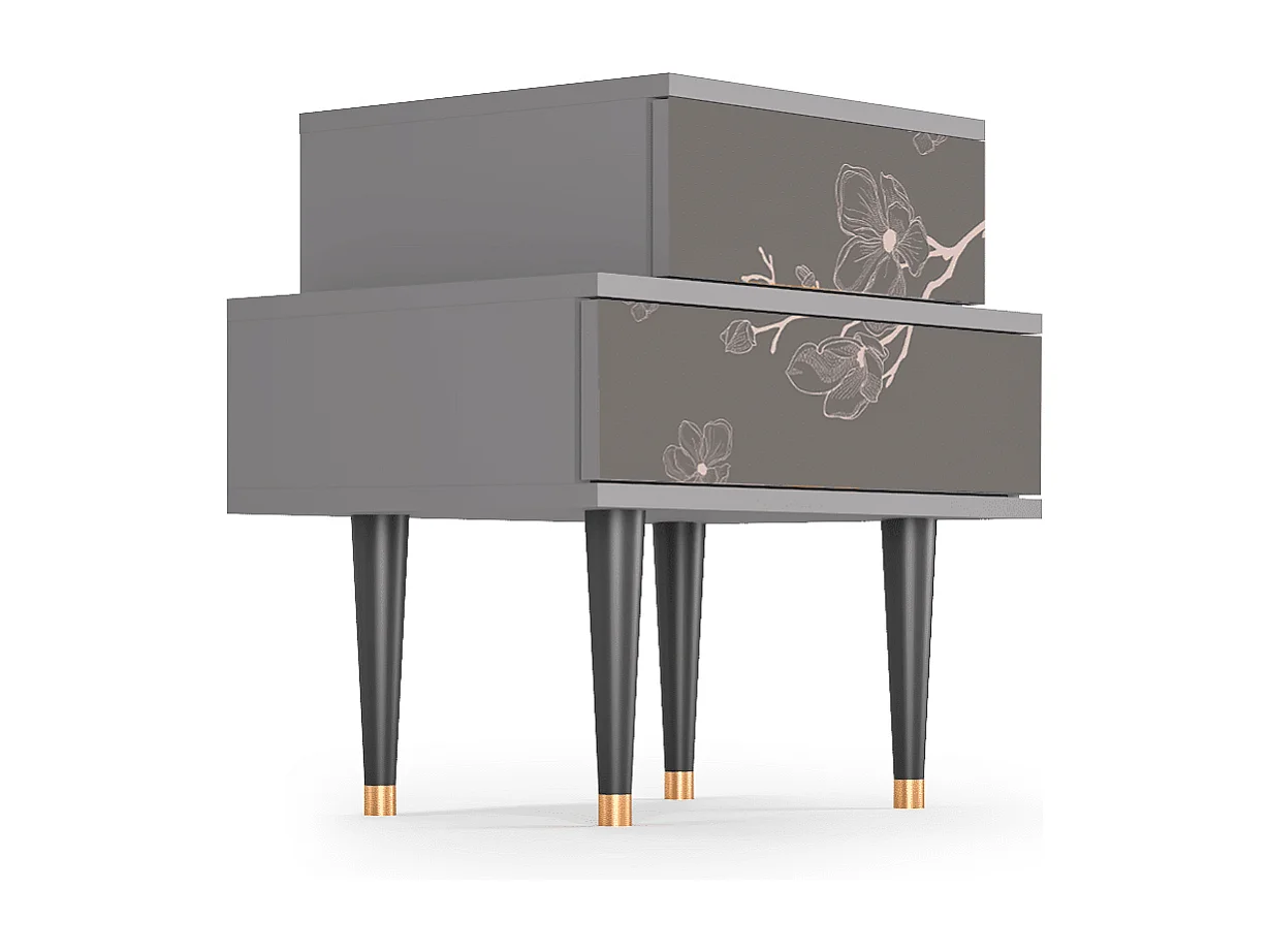 Table de nuit - 58х58х41 cm - NS1 - Cherry Blossom, Gris