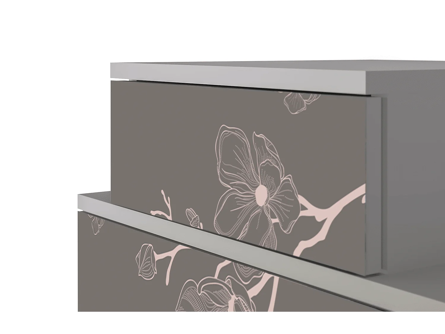 Table de nuit - 58х58х41 cm - NS1 - Cherry Blossom, Gris