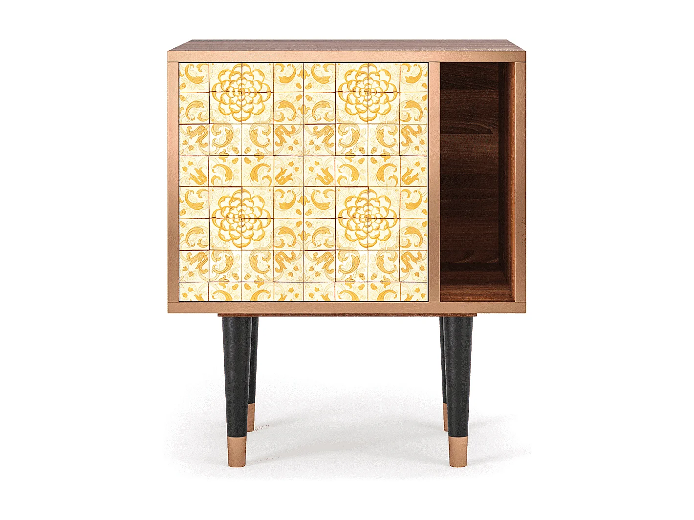 Comodino - 57х69х48 cm - S2 - Sunshiny Tile, Noce