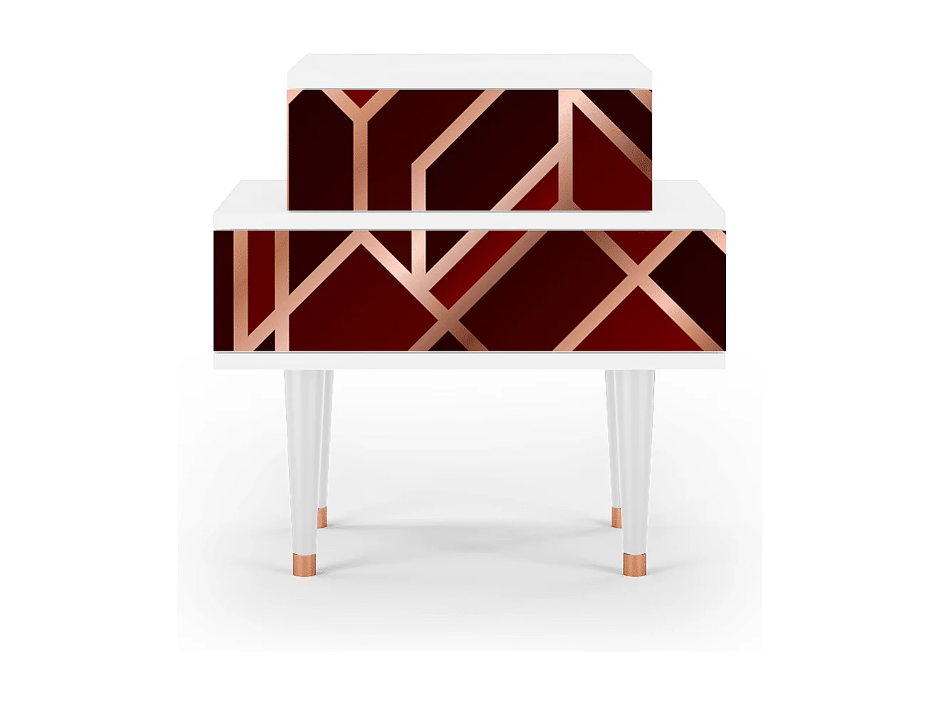 Table de nuit - 58х58х41 cm - NS1 - Velvet 1920's, Blanc