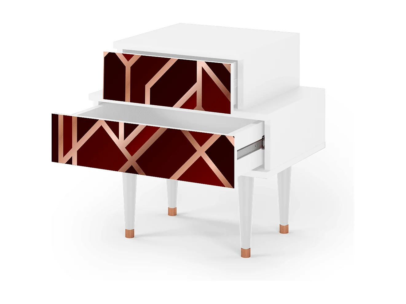 Table de nuit - 58х58х41 cm - NS1 - Velvet 1920's, Blanc