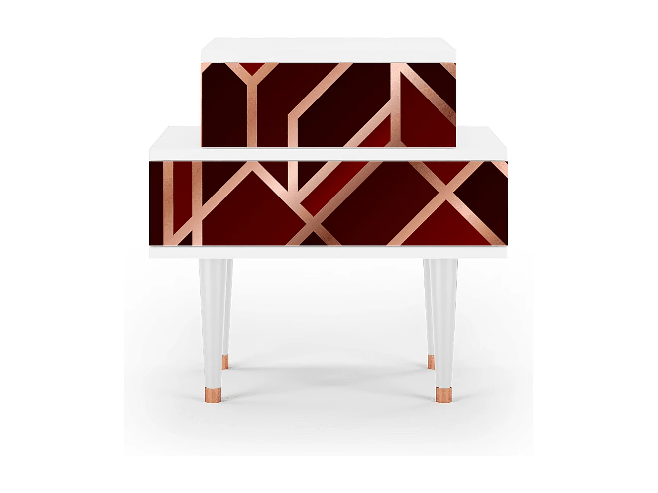 Table de nuit - 58х58х41 cm - NS1 - Velvet 1920's, Blanc