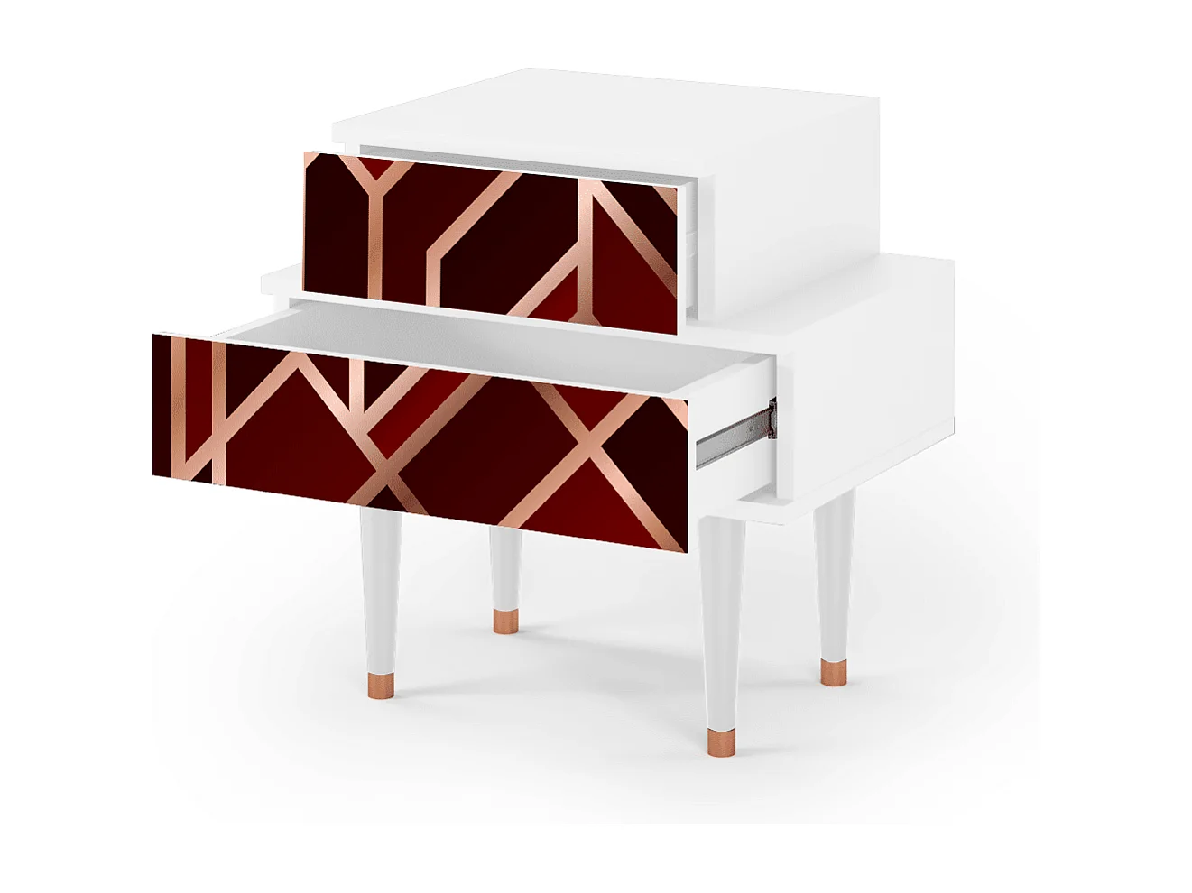 Table de nuit - 58х58х41 cm - NS1 - Velvet 1920's, Blanc